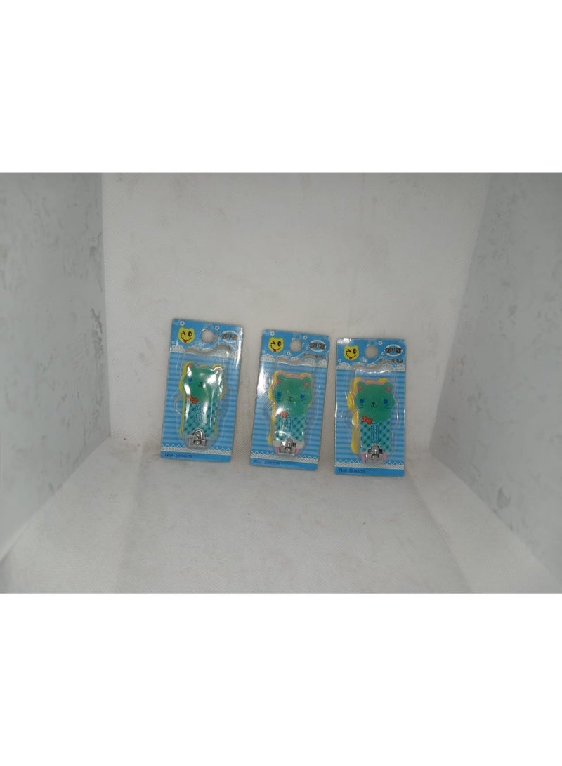 Cat-shaped children's nail clippers - 3 pieces